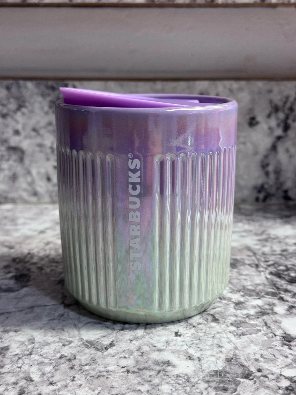 Starbucks Iridescent Lavender Pearl 8oz Ceramic Travel Mug